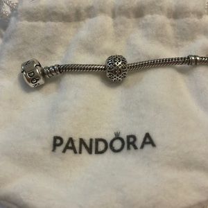 Pandora Charm Sterling Silver Intricate Lace With Clear CZ 791295CZ.